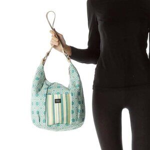 Madison Handbags Blue Cream Multicolored Shoulder Bag